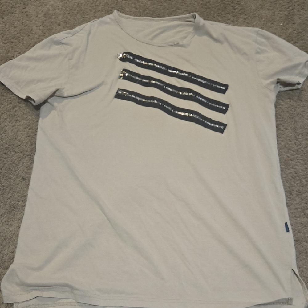 Men's Gray T-Shirt with Black Stripes